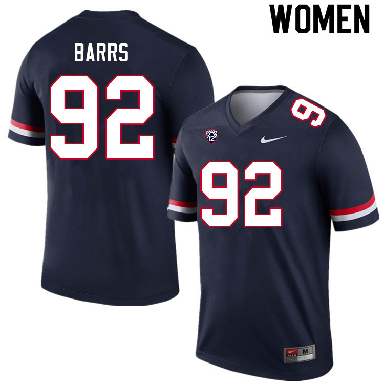 Women #92 Kyon Barrs Arizona Wildcats College Football Jerseys Sale-Navy